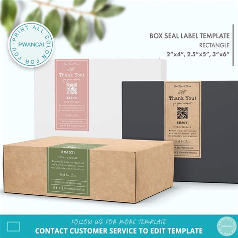 Editable Box Seal Sticker Template Sizes Printable Sticker Template