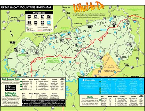 Smoky Mountain Hiking Trail Map Big Bus Tour Map