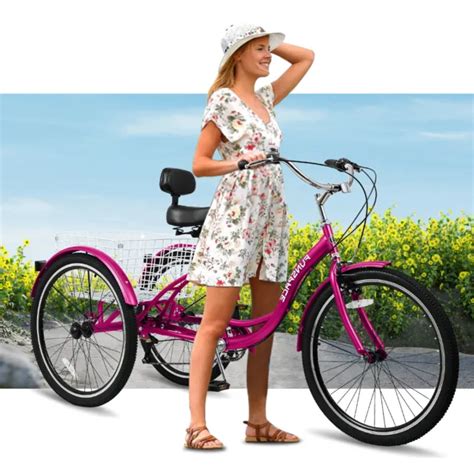 Adult 24 26inch Tricycles 7 Speed 3 Wheel Cruiser Bike Trike W Shopping Basket 313 89 Picclick