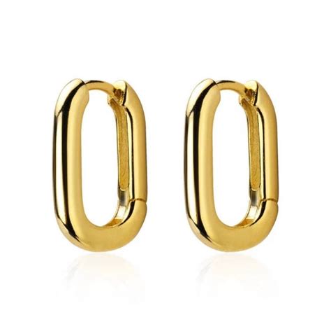 Oval Hoop Earrings Huggie Hoop Earrings Gold Hoop Earrings Etsy Gold