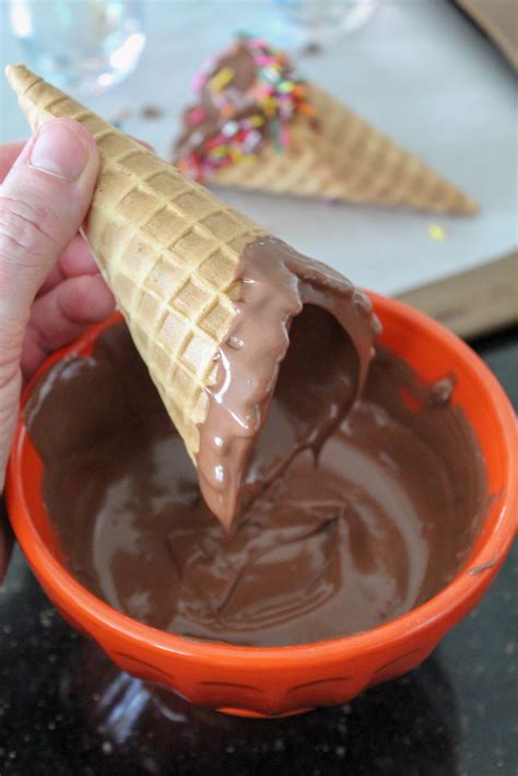 Chocolate Dipped Ice Cream Cones Recipes Inspired By Mom