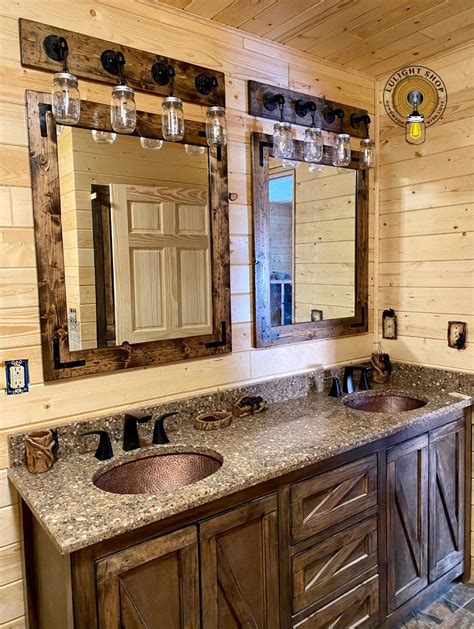 Rustic Distressed Mirror Farmhouse Mirror Wood Mirror Bathroom