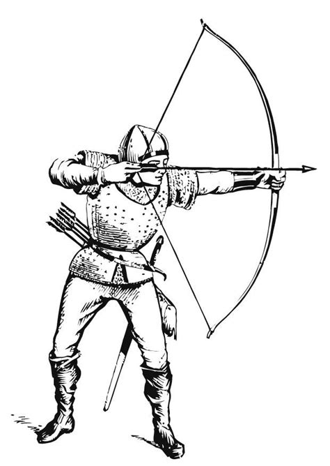 Las flechas para arco tienen como objetivo abatir de la manera más rápida posible al animal. Dibujo para colorear Arquero - Img 13281