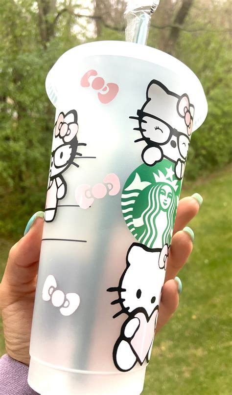 Hello Kitty Starbucks Cup Hello Kitty Cup Starbucks Cup Etsy Uk