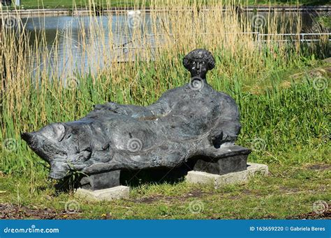 Sculpture Of Reclining Woman In The Hague Editorial Image Image Of