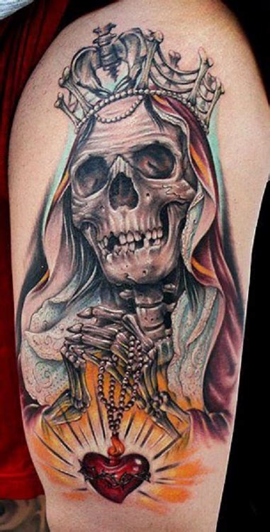 122 Tattoos De La Santa Muerte Tatuajes Al Azar Tatuajes De Santa Muerte Kulturaupice