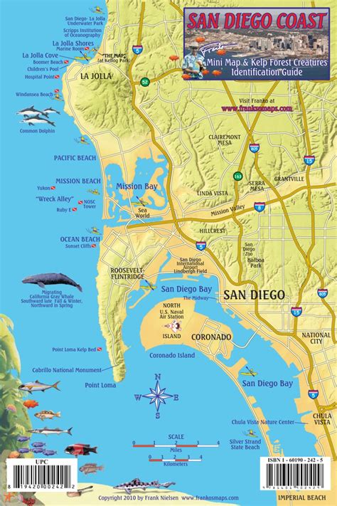 Franko Maps San Diego Coast Card