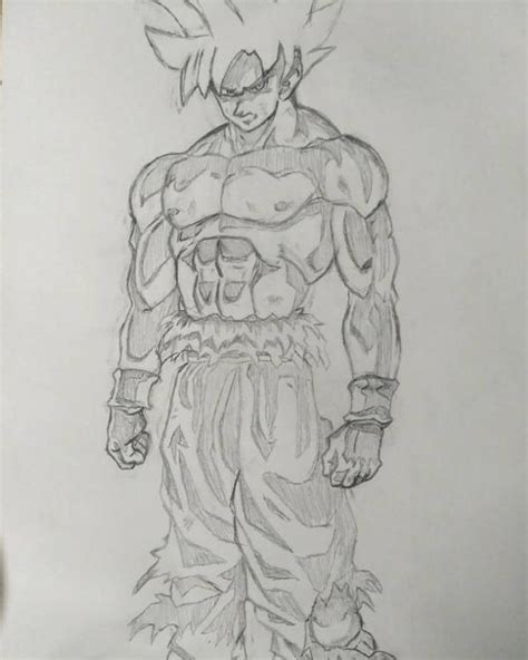 Get Here Goku Ultra Instinct Full Body Drawing Motivational Quotes