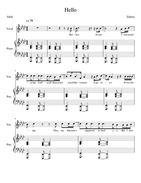 Adele Hello Sheet Music For Piano Download Free In Pdf Or Midi