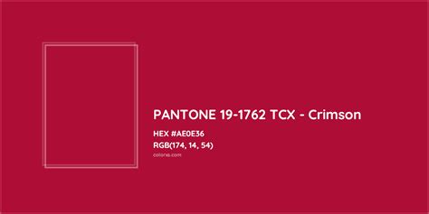 About Pantone 19 1762 Tcx Crimson Color Color Codes Similar Colors