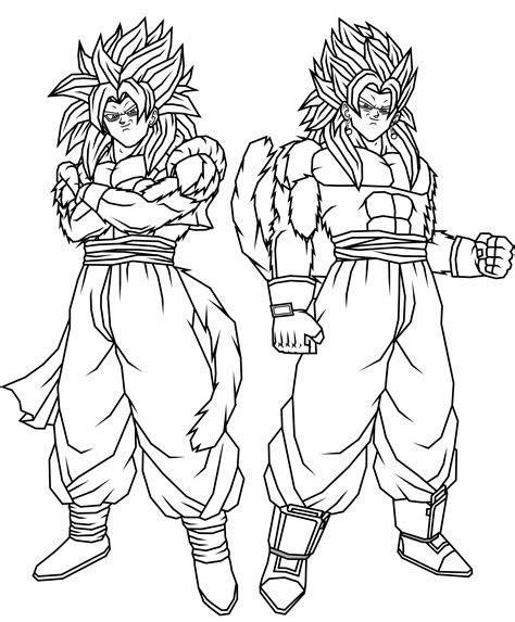 2431x2467 best dragon ball z gogeta coloring pages free coloring pages free. gogeta y vegetto gt ssj4 by theothersmen on DeviantArt