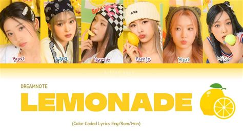 Dreamnote 드림노트 Lemonade Lyrics Color Coded Han Rom Eng Youtube