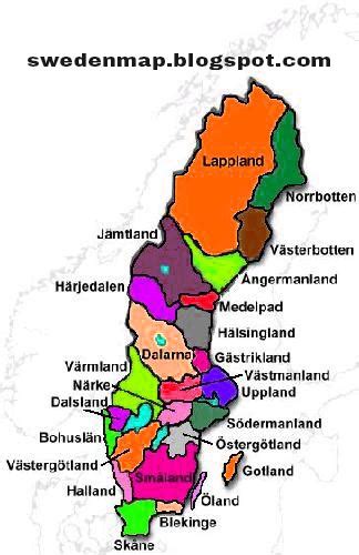 Sweden Political Regional Map Sweden Map Geography Physical