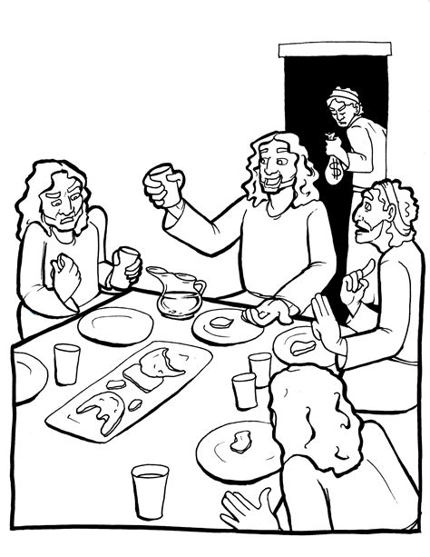 Last Supper Coloring Page In 2021 Printable Coloring Pages Bible