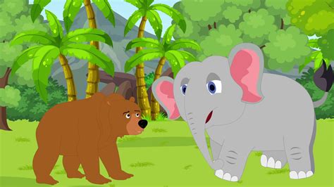 The Elephant And His Friends Cartoon Animated Story In English