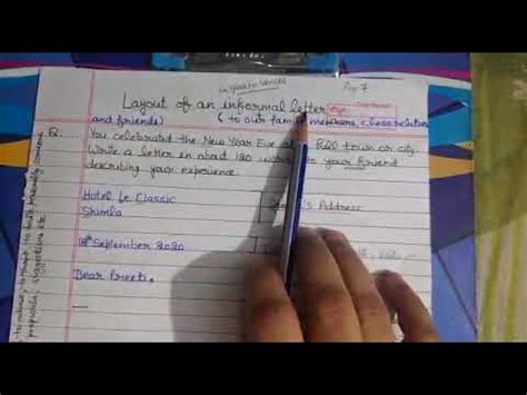 We will be looking at this pattern and certain tips on how to write effective and attractive informal letters. Layout of an informal letter ( ICSE BOARD) - YouTube