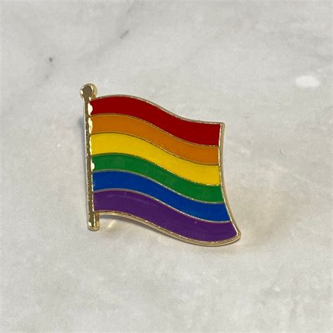 Rainbow Flag Pin Badge Lgbtq Pride Statement Pin Badge Etsy