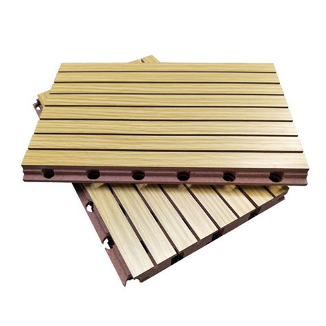 3d Grooved Wooden Acoustic Ceiling Tiles Soundproof Decorative Wall