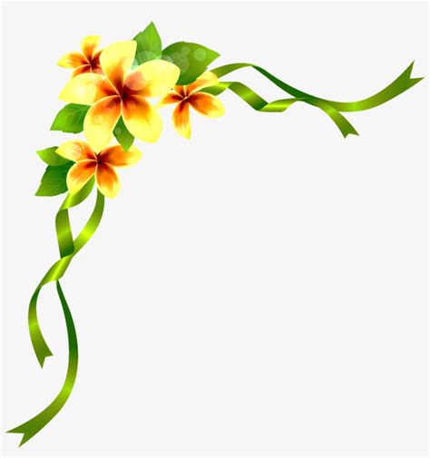 Simple Flower Corner Border Drawing Colorful Round Floral Border