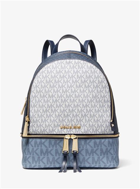 Michael Kors Rhea Medium Color Block Logo Backpack In Blue Lyst