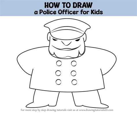 How To Draw A Police Officer For Kids Other Occupations Step By Step