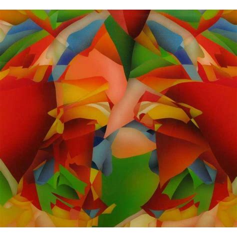 Large And Colorful Abstract Reverse Screen Print On Acrylic Circa 1978