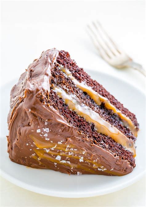 Spread cake batter into pan and smooth into a thin, even layer with a rubber spatula. Salted Caramel Chocolate Cake | Recipe | Salted caramel ...