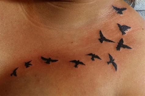 Bird Tattoos On Front Shoulder