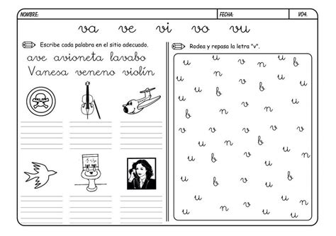 Lectoescritura Letra V Fichas Infantil Y Primaria Lectoescritura