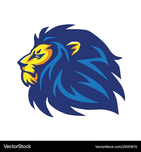 Wild Lion Mascot Logo Design Royalty Free Vector Image