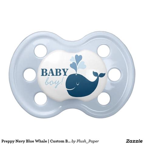 Nautical Navy Blue Whale Baby Boy Pacifier Zazzle Baby Boy Pacifier