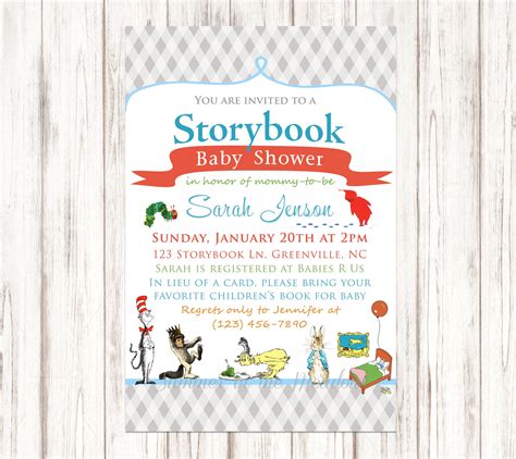 Storybook Baby Shower Invitation Storybook Invite Book Baby Storybook