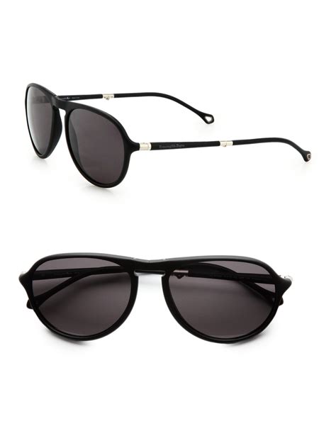 Lyst Ermenegildo Zegna Resin Aviator Sunglasses In Black For Men