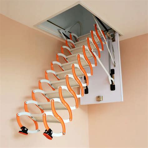 Household Invisible Retractable Attic Stair Indoor Tensile Steel Ladder