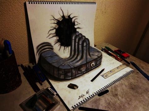 Cool 3d Anamorphic Pencil Drawings By A Young Artist In Japan