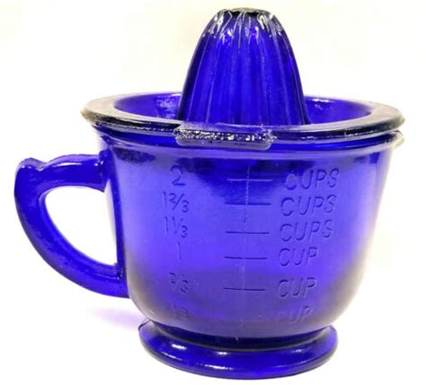 Vintage Hazel Atlas Cobalt Blue Depression Glass Juicer Reamer