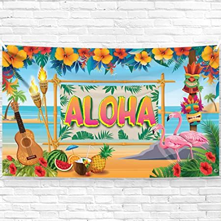 Amazon Com Hawaiian Aloha Party Decoration Supplies Beach Backdrop
