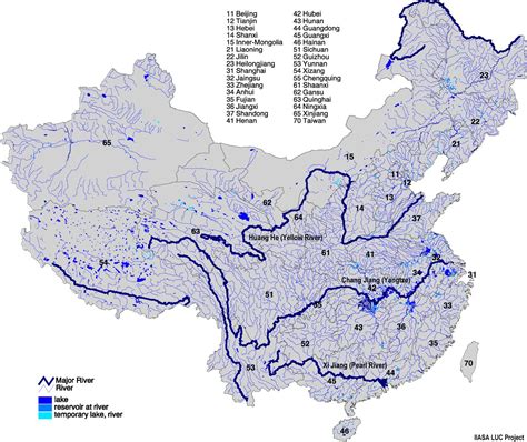 Main Rivers In China High Resolution China Map Map System Map