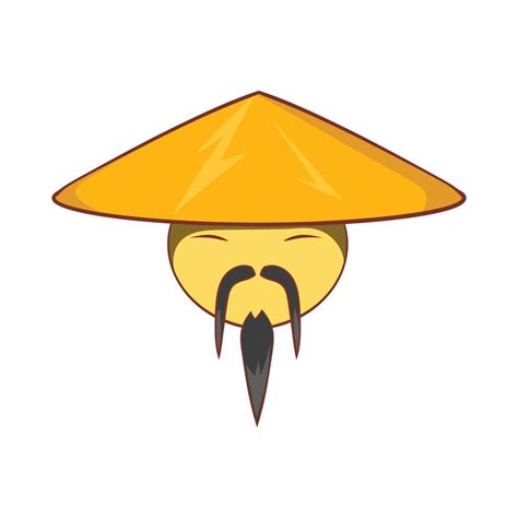 Man In Chinese Conical Hat Icon Cartoon Style 14625801 Vector Art At