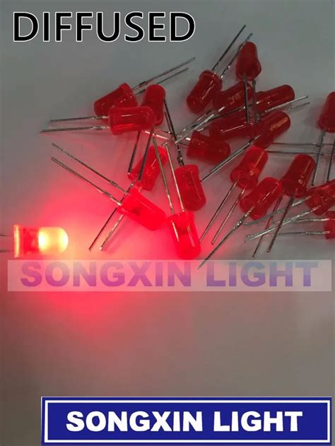 200 Pcslot 5mm Red Led Diode Round Diffused Red Color Light Lamp F5