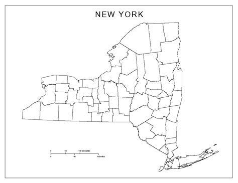 Blank Map Of New York State Map Vector