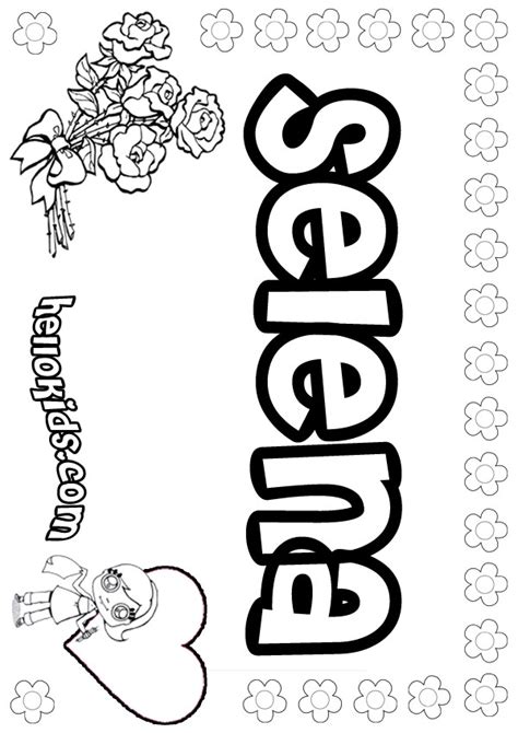 I have created a random color name generator to help my fellow colour lovers to come up with creative names for their colors. girls name coloring pages, Selena girly name to color