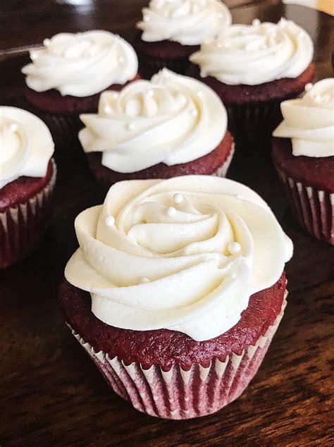 [homemade] Red Velvet Cupcakes With Cream Cheese Frosting R Food