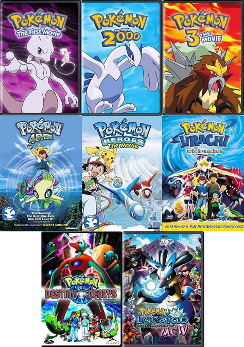 pokemon first 8 original movie dvd collection lucario and the mystery of mew
