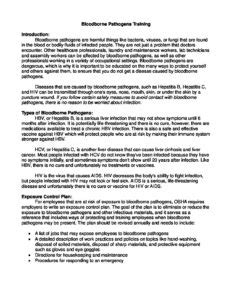 Bloodborne pathogens and hazard communications standards. Bloodborne Pathogen Training Document | Cortland County ...