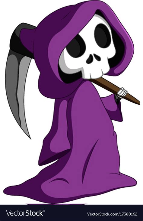 Cute Grim Reaper Royalty Free Vector Image Vectorstock