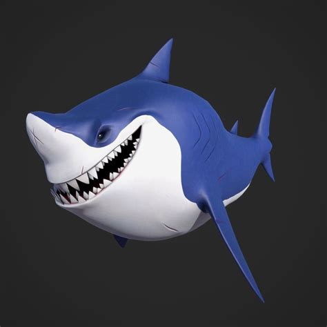 3d Ready Shark Model Shark Model Cartoon