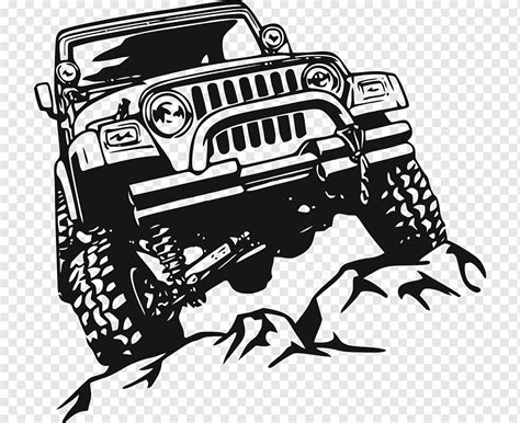 Jeep Wrangler Car Wall Decal Jeep Logo Monochrome Sticker Png PNGWing