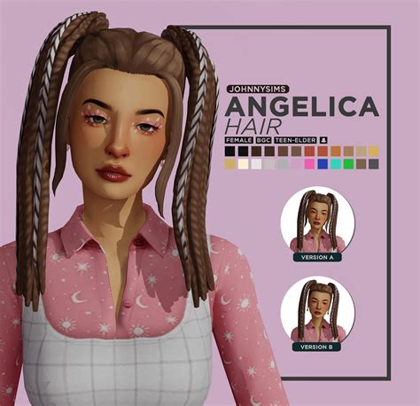 The Sims 4 Angelica Hair Info Base Game Compatible Best Sims Mods