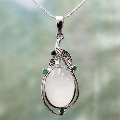 Fair Trade Jewelry Sterling Silver Moonstone Necklace Mystic Princess